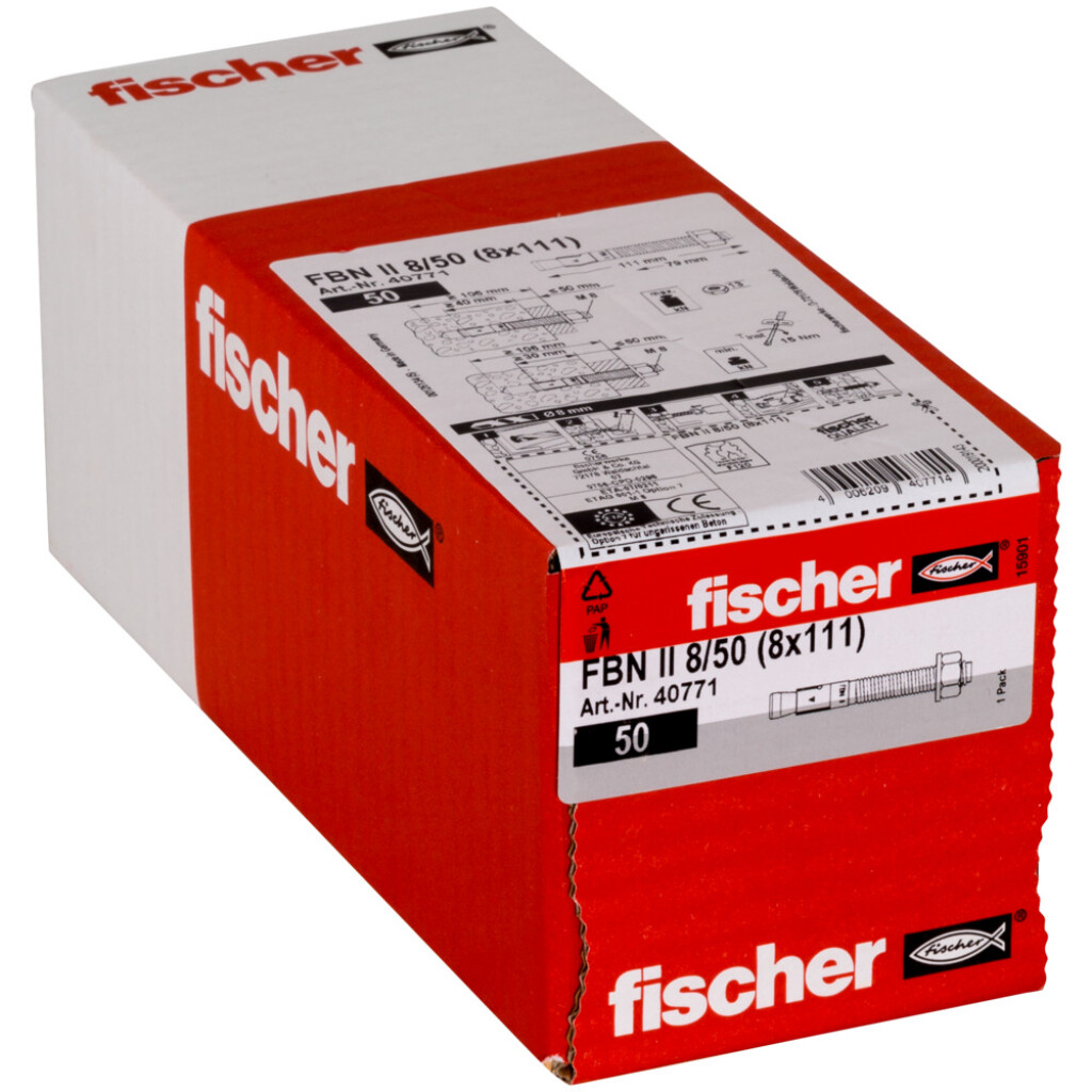 FISCHER Bolzenanker FBN II  8/ 50  (8x111)verzinkt           Nr. 40771
